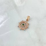 Dije Timon 2.6gr / 3cm / Circones Blancos -verde Oro Rosa 18K ©
