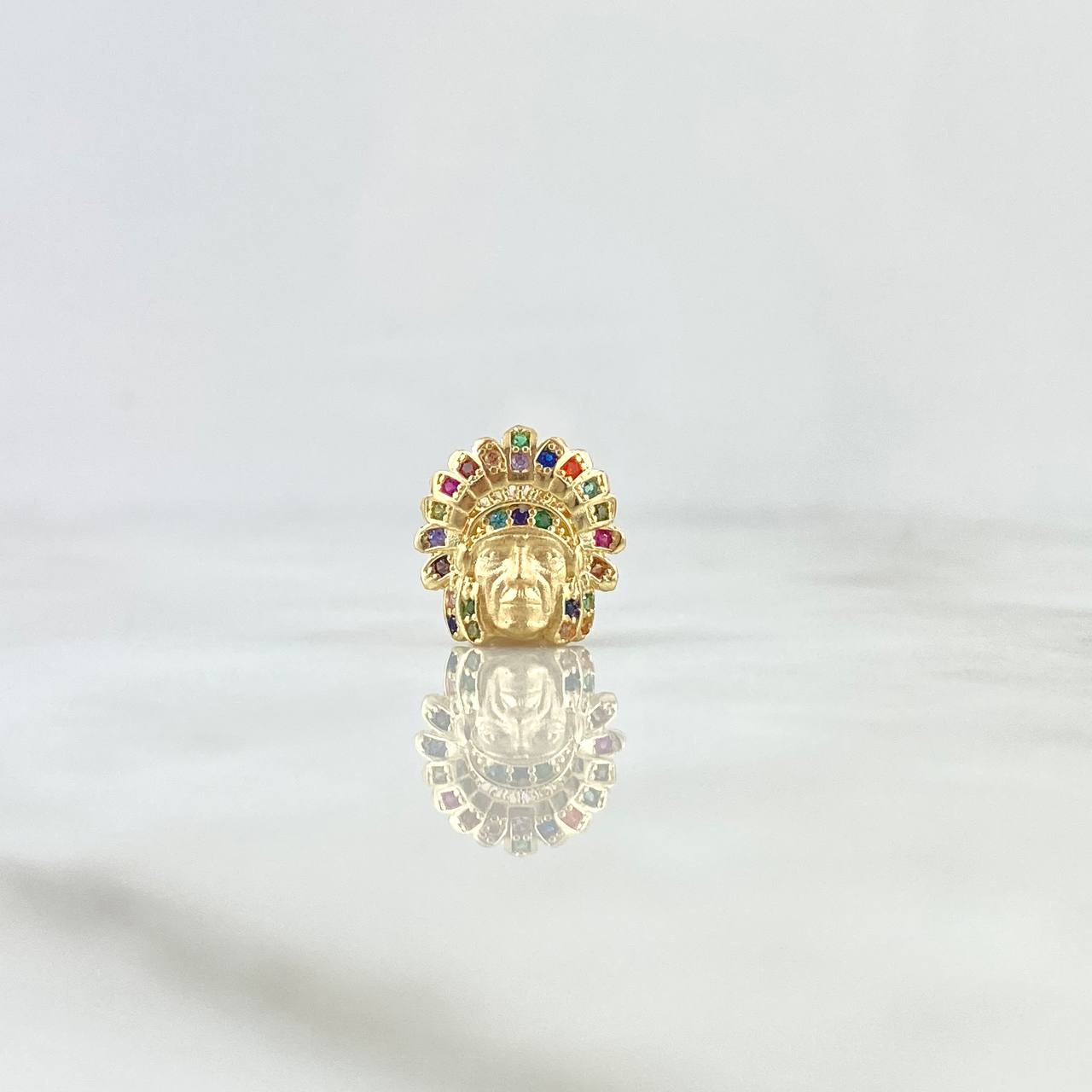 Herraje Indio 2.45gr / 1.2cm / Circones Multicolor Oro Amarillo 18K *