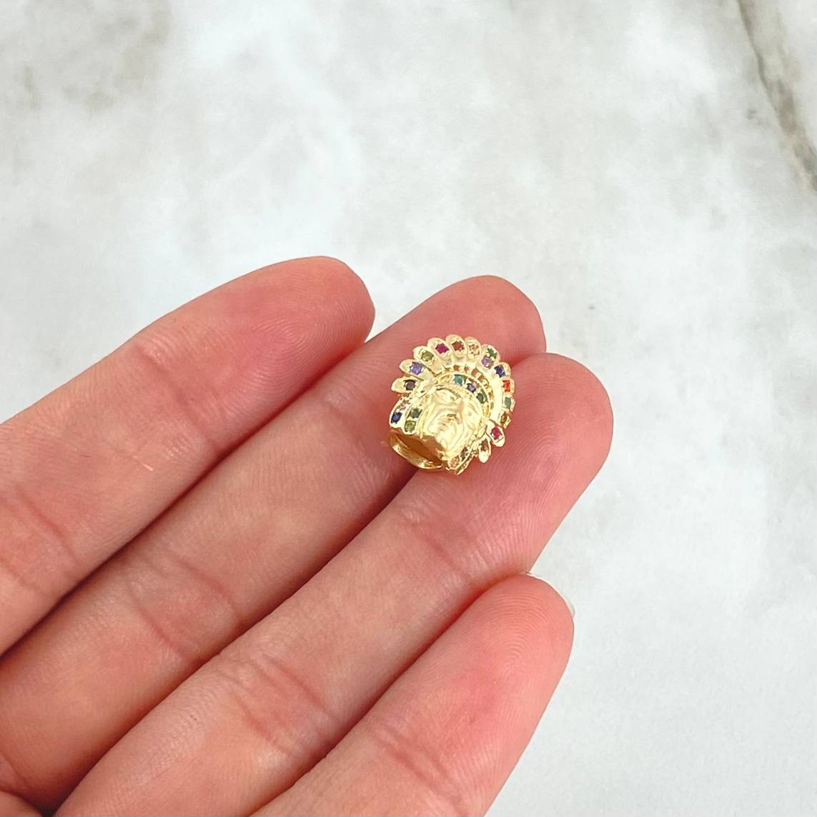 Herraje Indio 2.3gr / 1.2cm / Circones Multicolor Oro Amarillo 18K *