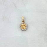 Dije Signo Piscis 1.7gr / 2.5cm / Circones Blancos Oro Amarillo 18K (Oferta) ©