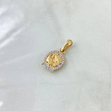 Dije Signo Piscis 1.7gr / 2.5cm / Circones Blancos Oro Amarillo 18K (Oferta) ©