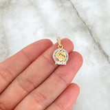 Dije Signo Piscis 1.7gr / 2.5cm / Circones Blancos Oro Amarillo 18K (Oferta) ©