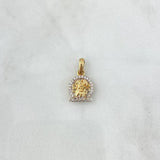 Dije Signo Acuario 1.5gr / 2cm / Circones Blancos Oro Amarillo 18K (Oferta) ©