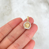 Dije Signo Cancer 1.5gr / 2.5cm / Circones Blancos Oro Amarillo 18K (Oferta) ©