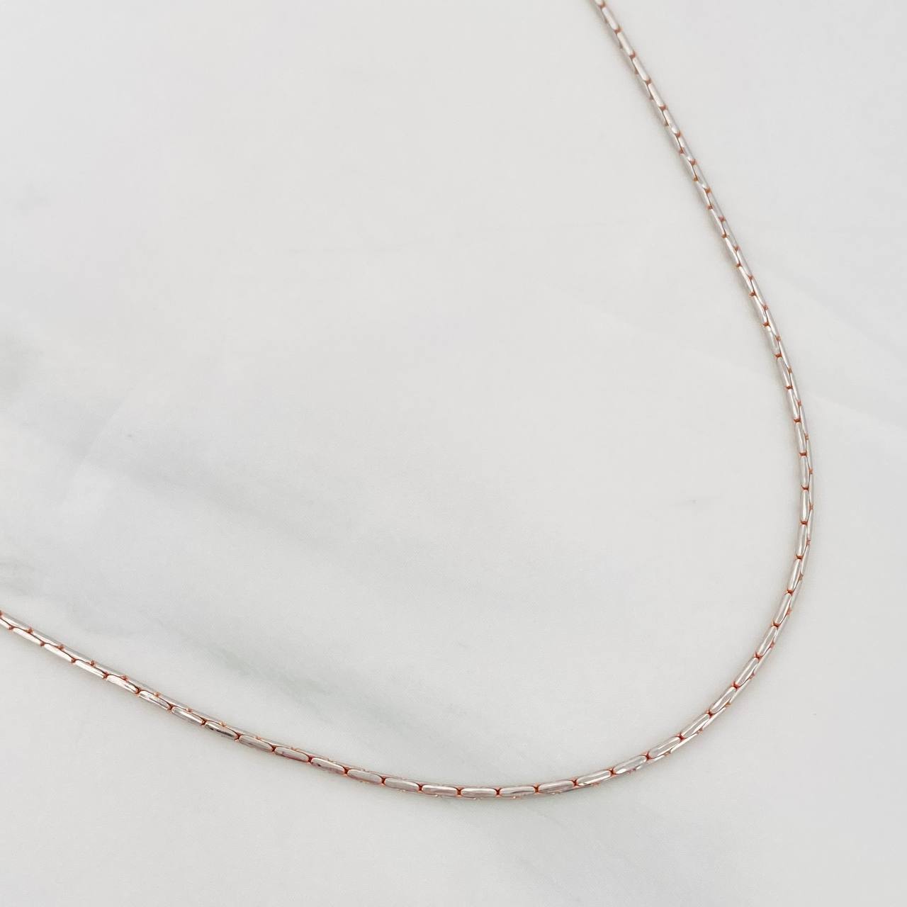 Cadena Veneciana By Color 5.70g / 60cm / 1.27mm Dos Oros Blanco Rosa 18K