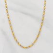 Cadena Escalera Plana 4.25g / 60cm / 2.44mm Dos Oros Amarillo Blanco 18K