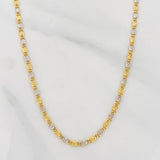 Cadena Escalera Plana 4.25g / 60cm / 2.44mm Dos Oros Amarillo Blanco 18K