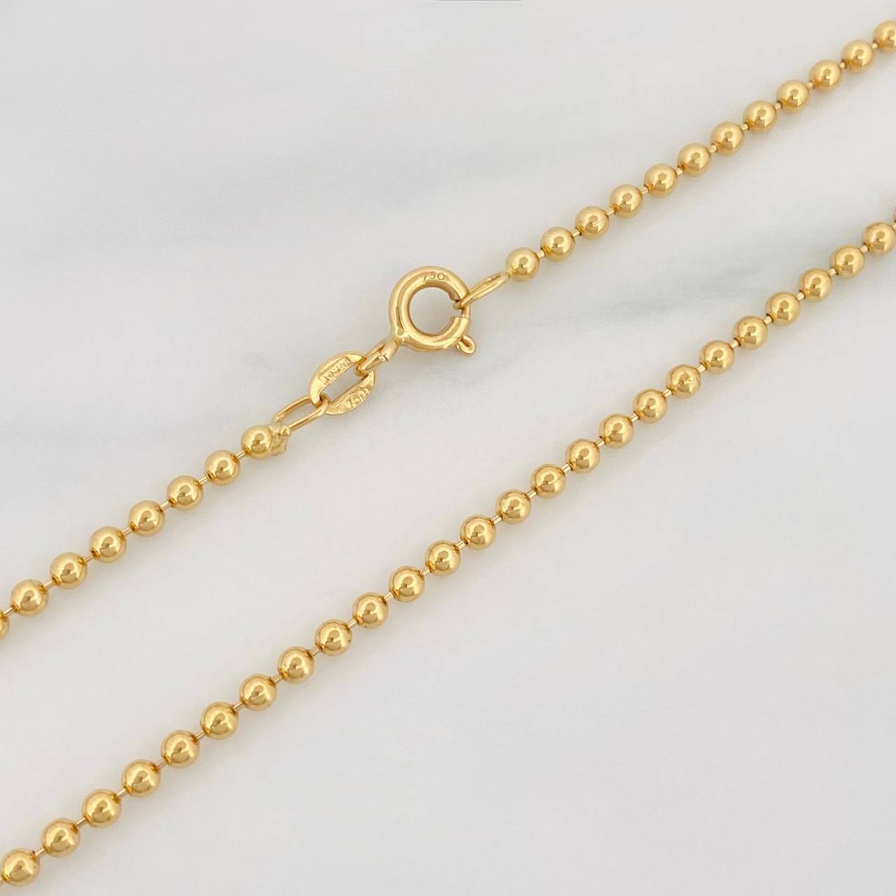 Cadena Militar 10.3g / 60cm / 2mm Oro Amarillo 18K