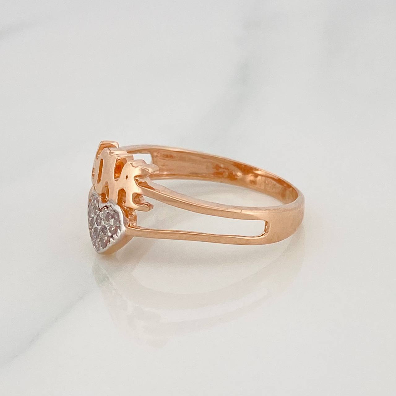 Anillo Love 2.55g / T6 3/4 Dos Oros Blanco Rosa 18K