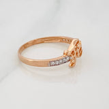 Anillo Fe 1.4g / T6 1/4 Dos Oros Blanco Rosa 18K