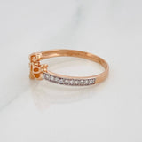 Anillo Fe 1.4g / T6 1/4 Dos Oros Blanco Rosa 18K
