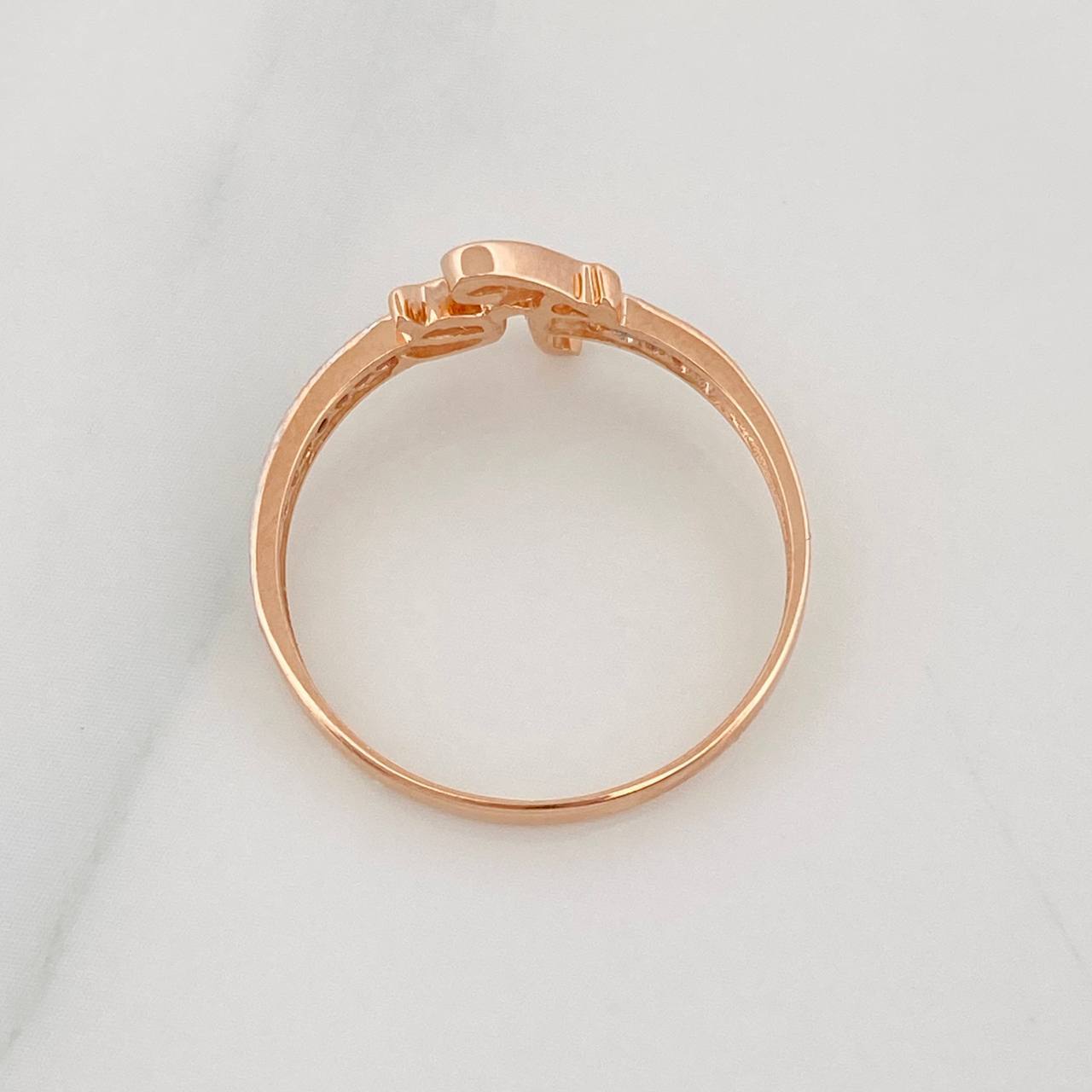 Anillo Fe 1.4g / T6 1/4 Dos Oros Blanco Rosa 18K