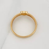 Anillo Corazon L 2.5g / T8 Dos Oros Amarillo Blanco 18K