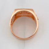 Anillo Sello Caballo 11.55g / T10 Dos Oros Blanco Rosa 18K