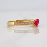 Anillo Solitario Corazon 1.6g / T6 1/2 Oro Amarillo 18K