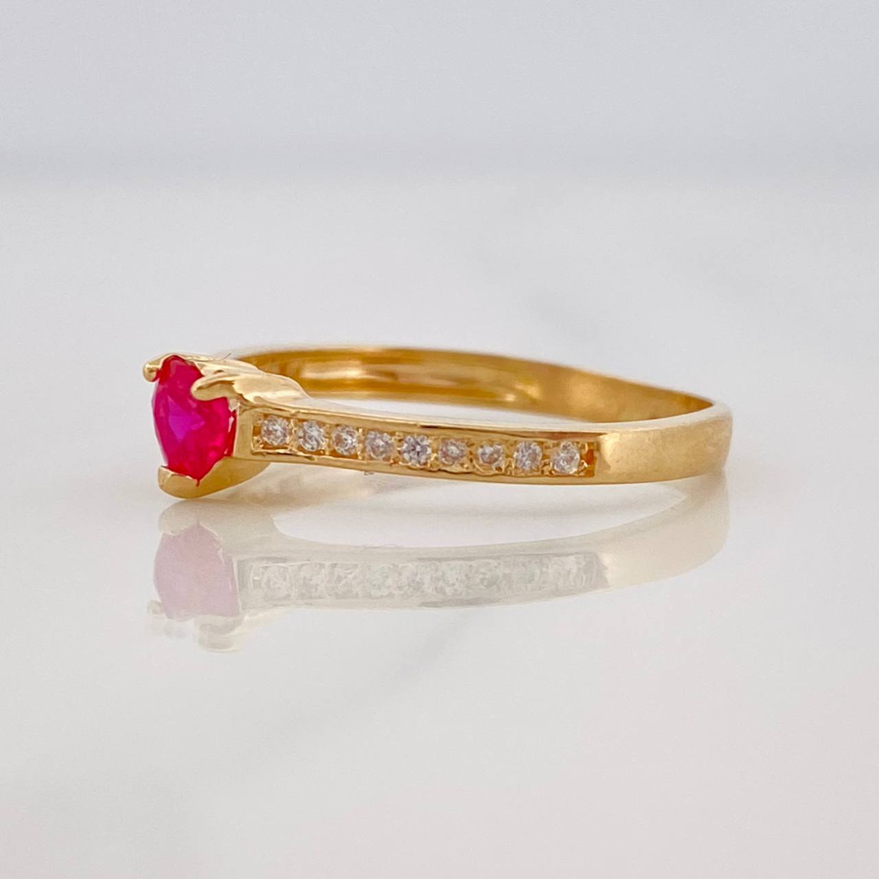 Anillo Solitario Corazon 1.6g / T6 1/2 Oro Amarillo 18K
