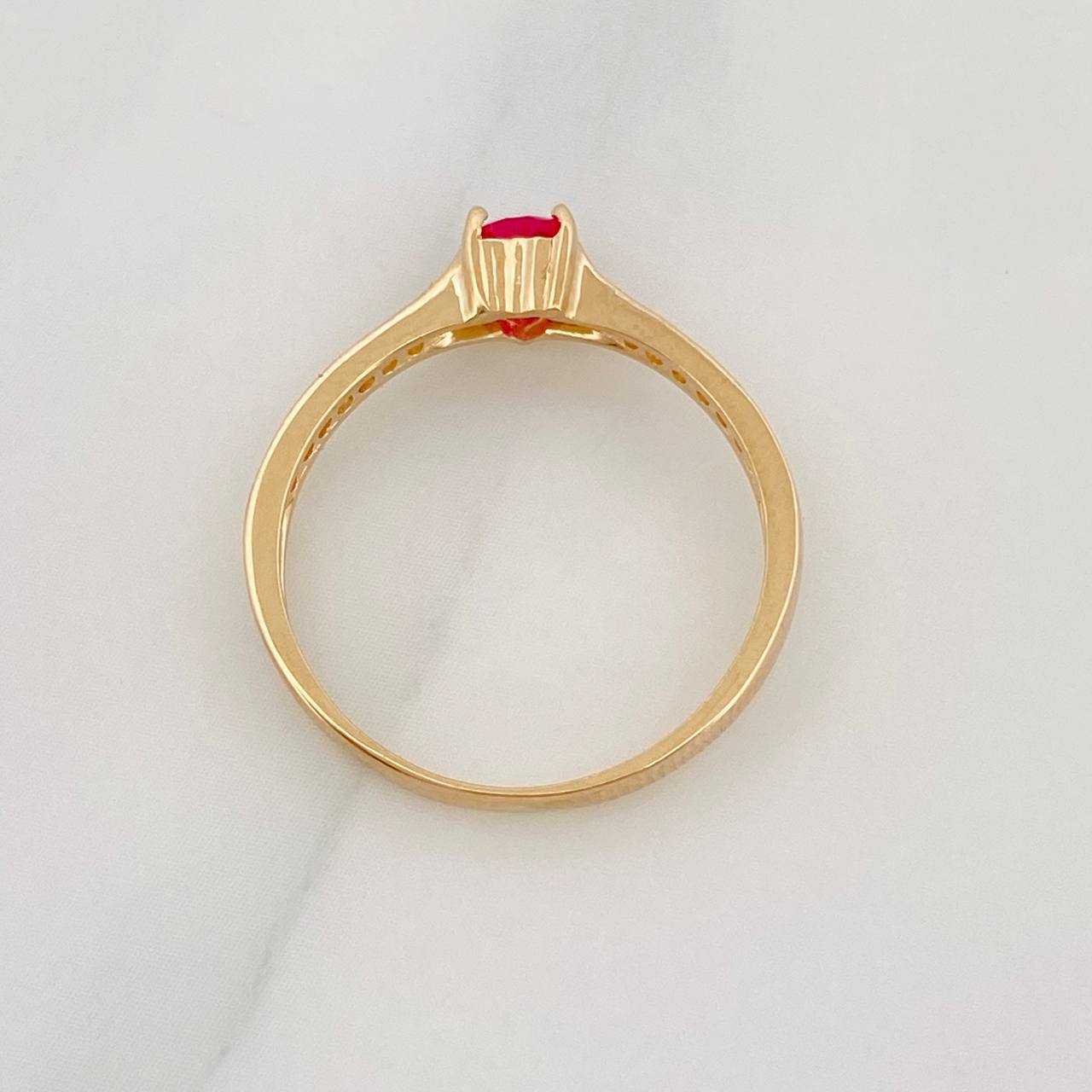 Anillo Solitario Corazon 1.6g / T6 1/2 Oro Amarillo 18K
