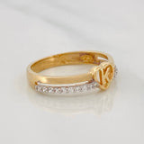 Anillo Corazon K 2.45g / T6 1/4 Dos Oros Amarillo Blanco 18K