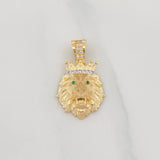 Dije Leon 3.35g / 2.05cm Dos Oros Amarillo Blanco 18K