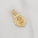 Dije Leon 3.35g / 2.05cm Dos Oros Amarillo Blanco 18K