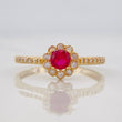 Anillo Solitario Flor 2g / T8 Oro Amarillo 18K