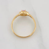 Anillo Solitario Halo 2.3g / T7 1/4 Oro Amarillo 18K