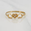 Anillo Corazones 0.95g / T7 Oro Amarillo 18K