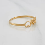 Anillo Corazones 0.95g / T7 Oro Amarillo 18K