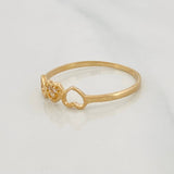 Anillo Corazones 0.95g / T7 Oro Amarillo 18K