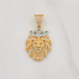 Dije Leon 3.5g / 3.03cm Dos Oros Amarillo Blanco 18K