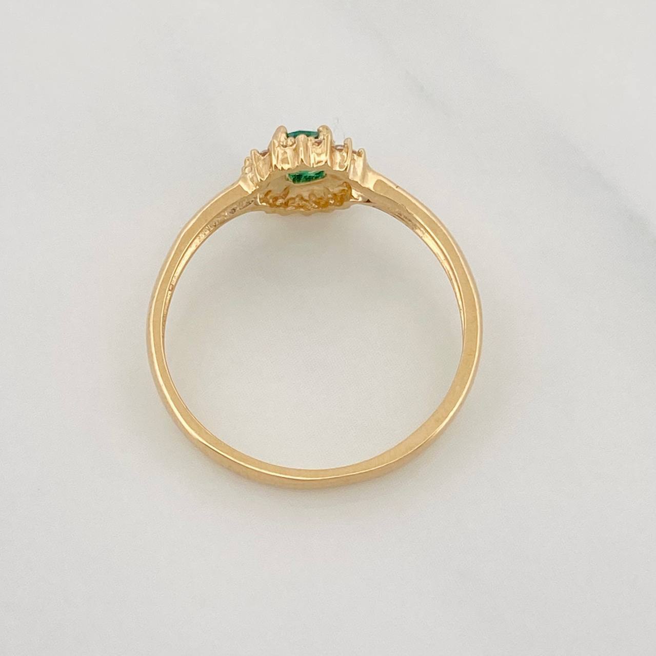 Anillo Solitario Halo 2.35g / T7 1/2 Oro Amarillo 18K