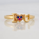 Anillo I Love You 1.95g / T7 Oro Amarillo 18K