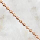 Cadena Militar 28.5gr / 70cm / 4mm Bolas Diamantadas Oro Rosa