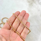 Cadena Militar 17.7gr / 55cm / 3mm Bolas Diamantadas Tres Oros