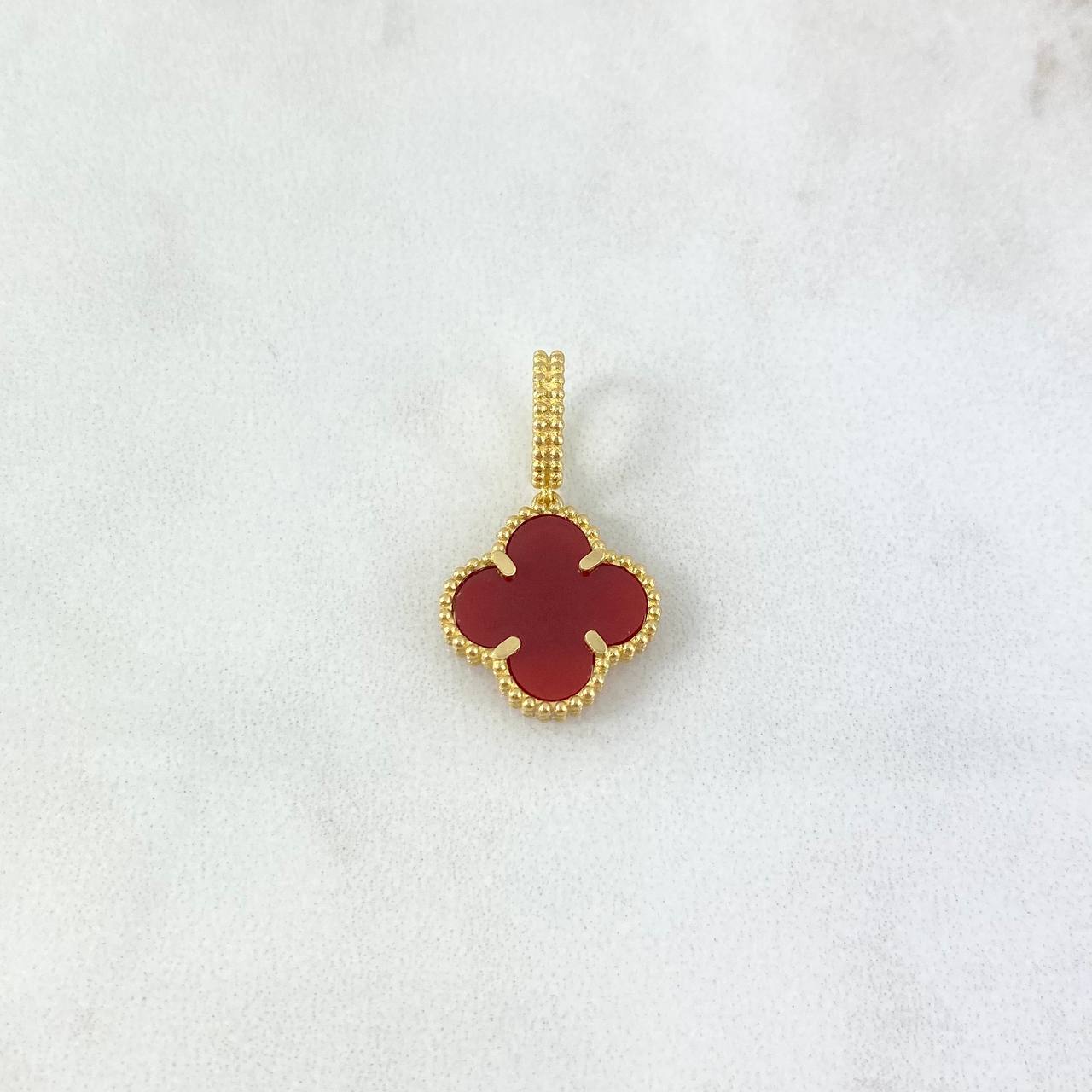 Dije Trebol VCyA 2.2gr / 2.3cm / Agata Roja Oro Amarillo +4 ©