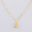 Set Cadena Flor Espejo + Dije Corazón / 1.1g / 45cm Oro Amarillo 18K