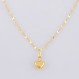 Set Cadena Flor Espejo + Dije Corazón / 1.1g / 45cm Oro Amarillo 18K