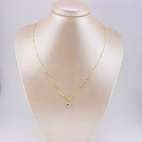 Set Cadena Flor Espejo + Dije Corazón / 1.1g / 45cm Oro Amarillo 18K