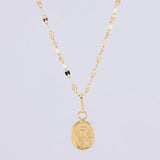 Set Cadena Flor Espejo + Dije Virgen del Carmen / 1.15g / 45cm Oro Amarillo 18K
