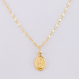 Set Cadena Flor Espejo + Dije Virgen del Carmen / 1.15g / 45cm Oro Amarillo 18K