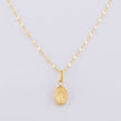 Set Cadena Flor Espejo + Dije Virgen Milagrosa / 1.2g / 45cm Oro Amarillo 18K