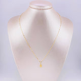 Set Cadena Flor Espejo + Dije Virgen Milagrosa / 1.2g / 45cm Oro Amarillo 18K