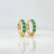 Candongas Circulos 3.1gr / 1.4cm / Esmeraldas 64pts Oro Amarillo (Joya) *