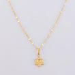 Set Cadena Flor Espejo + Dije Estrella de David / 1.2g / 45cm Oro Amarillo 18K