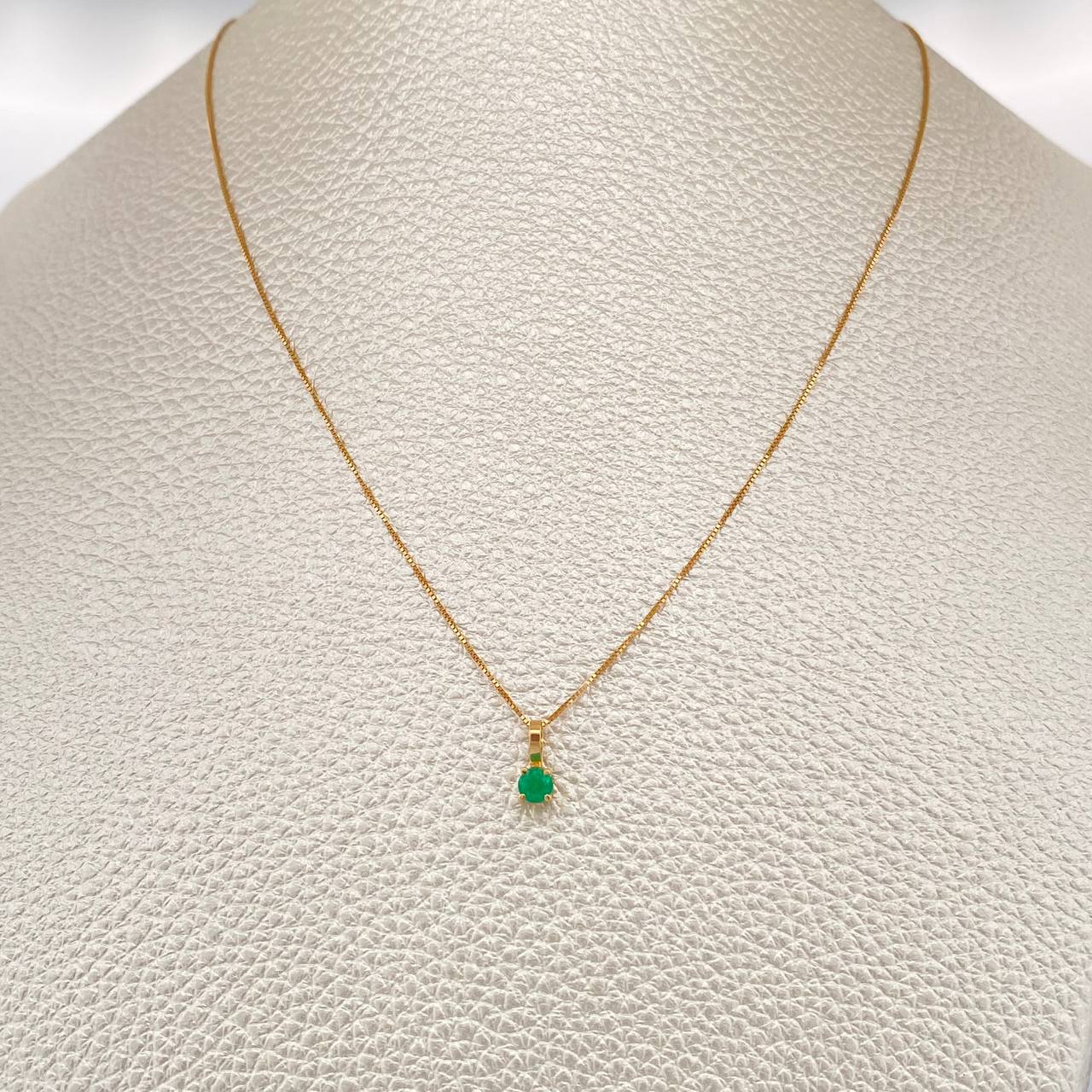 Set Veneciana + Redondo Esmeralda 1gr / 45.1cm / 0.46mm Oro Amarillo 18K &