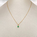 Set Veneciana + Redondo Esmeralda 1gr / 45.1cm / 0.46mm Oro Amarillo 18K &