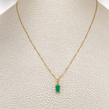 Set Veneciana + Rectangulo Esmeralda 1.15gr / 45.1cm / 0.5mm Oro Amarillo 18K &