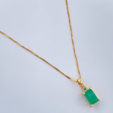 Set Veneciana + Rectangulo Esmeralda 1.15gr / 45.1cm / 0.5mm Oro Amarillo 18K &