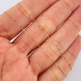 Set Veneciana + Cruz Plana Esmeralda 1.15gr / 45.1cm / 0.48mm Oro Amarillo 18K &