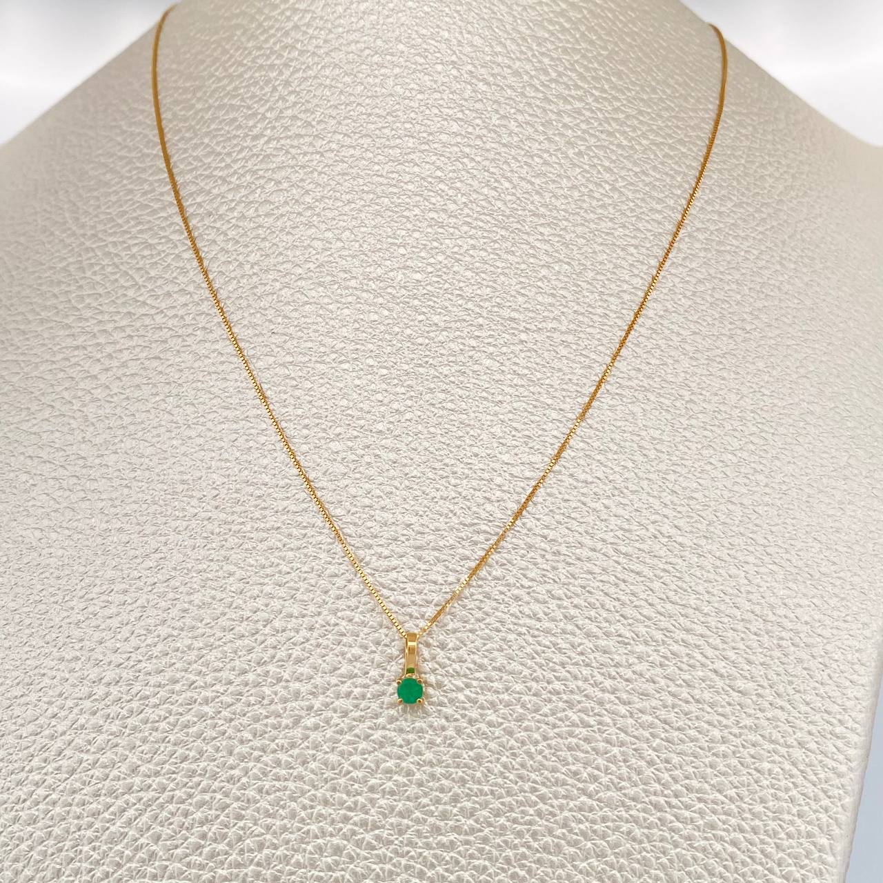 Set Veneciana + Redondo Esmeralda 1.05gr / 45.1cm / 0.47mm Oro Amarillo 18K &